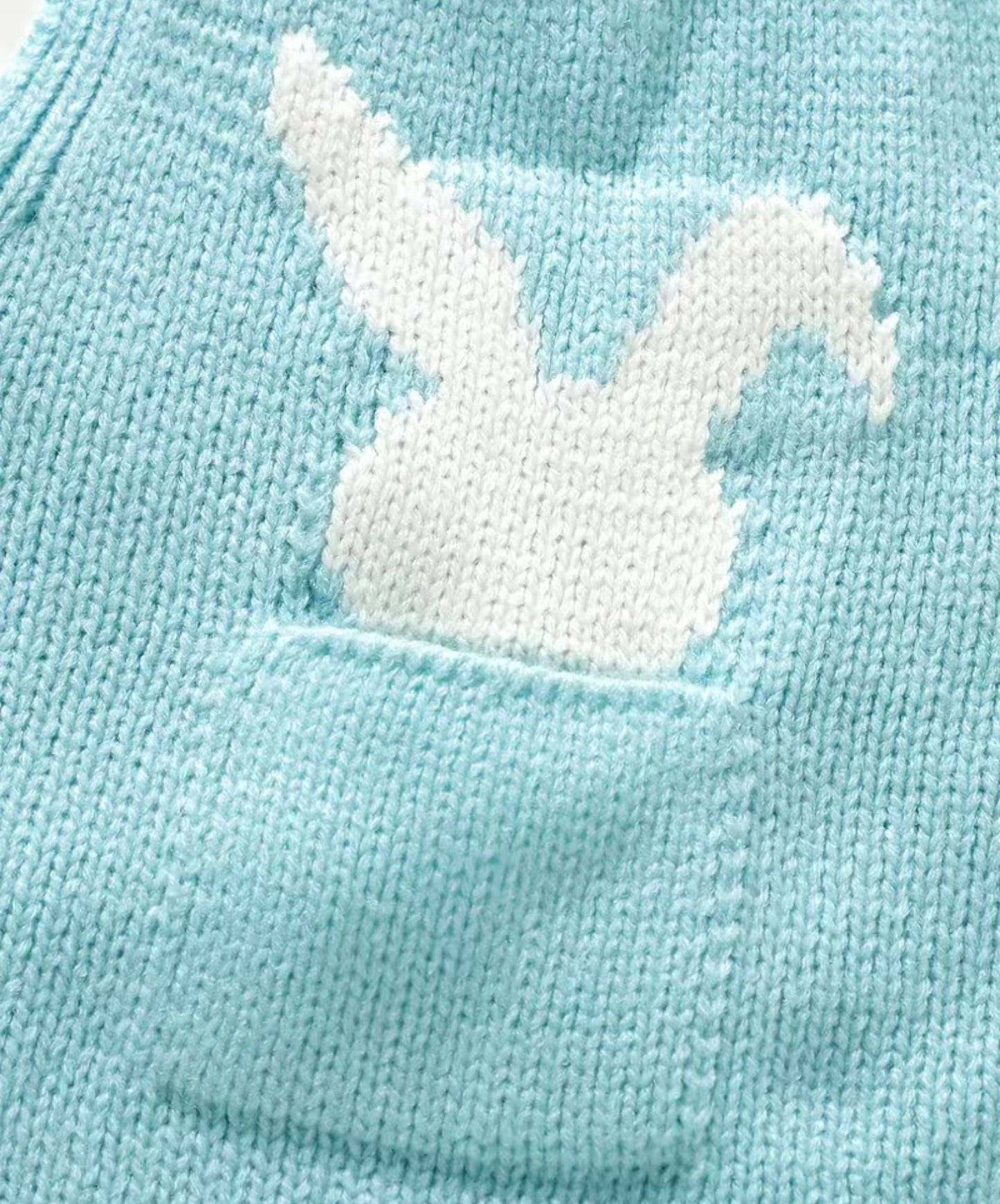 Baby Cute Rabbit Embroidery Knitted Romper Jumpsuit Clothes