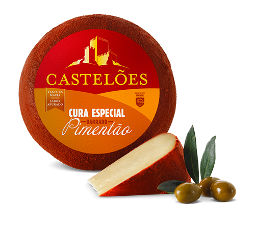 Casteloes Queijo Curado 
Cura Especial Barrado Pimentão 500g