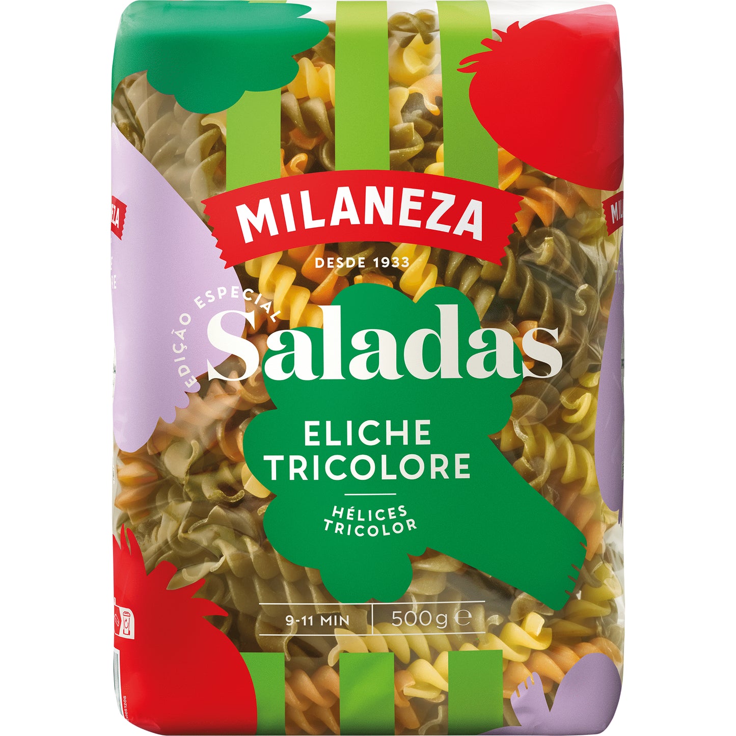 Milaneza Esp Saladas Helices Veg 500g