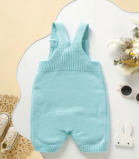 Baby Cute Rabbit Embroidery Knitted Romper Jumpsuit Clothes