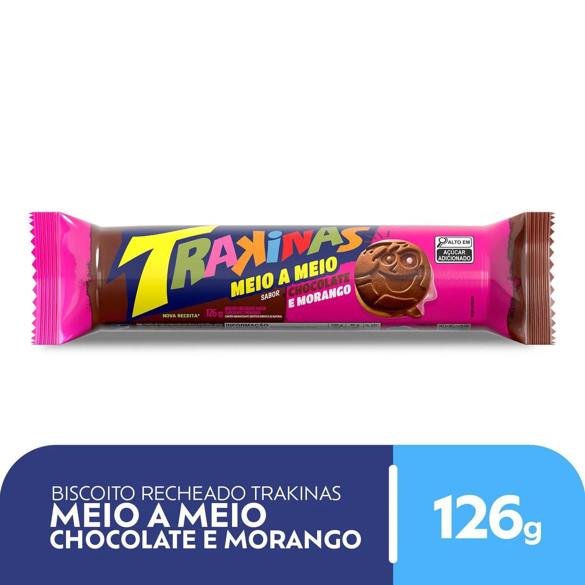 Trakinas Bolacha Morango & Chocolate 126g